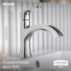 image:imageMoen Karis Spot Resist Brushed Nickel OneHandle Single Hole Bathroom Sink Faucet with Optional Deck Plate 84346SRNChrome