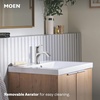 image:imageMoen Karis Spot Resist Brushed Nickel OneHandle Single Hole Bathroom Sink Faucet with Optional Deck Plate 84346SRNChrome