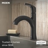 image:imageMoen Karis Spot Resist Brushed Nickel OneHandle Single Hole Bathroom Sink Faucet with Optional Deck Plate 84346SRNMatte Black