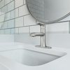 image:imageMoen LISO Spot Resist Brushed Nickel OneHandle Bathroom Faucet One Hole Bathroom Sink Faucet with Optional Deck Plate and Push Down Drain 84540SRN