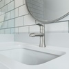 image:imageMoen LISO Spot Resist Brushed Nickel OneHandle Bathroom Faucet One Hole Bathroom Sink Faucet with Optional Deck Plate and Push Down Drain 84540SRN