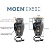 image:imageMoen Lite Series PRO Compact Continuous Feed Garbage Disposal for Kitchen Sink with Power Cord GXP33C05 HP