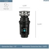image:imageMoen Lite Series PRO Compact Continuous Feed Garbage Disposal for Kitchen Sink with Power Cord GXP33C05 HP