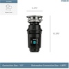 image:imageMoen Lite Series PRO Compact Continuous Feed Garbage Disposal for Kitchen Sink with Power Cord GXP33C05 HP