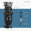 image:imageMoen Lite Series PRO Compact Continuous Feed Garbage Disposal for Kitchen Sink with Power Cord GXP33C05 HP