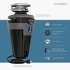 image:imageMoen Lite Series PRO Compact Continuous Feed Garbage Disposal for Kitchen Sink with Power Cord GXP33C1 HP