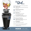 image:imageMoen Lite Series PRO Compact Continuous Feed Garbage Disposal for Kitchen Sink with Power Cord GXP33C1 HP