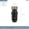 image:imageMoen Lite Series PRO Compact Continuous Feed Garbage Disposal for Kitchen Sink with Power Cord GXP33C13 HP