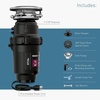 image:imageMoen Lite Series PRO Compact Continuous Feed Garbage Disposal for Kitchen Sink with Power Cord GXP33C13 HP