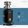 image:imageMoen Lite Series PRO Compact Continuous Feed Garbage Disposal for Kitchen Sink with Power Cord GXP33C34 HP