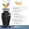image:imageMoen Lite Series PRO Compact Continuous Feed Garbage Disposal for Kitchen Sink with Power Cord GXP33C34 HP