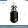 image:imageMoen Lite Series PRO Compact Continuous Feed Garbage Disposal for Kitchen Sink with Power Cord GXP33C34 HP
