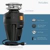 image:imageMoen Lite Series PRO Compact Continuous Feed Garbage Disposal for Kitchen Sink with Power Cord GXP33C34 HP