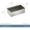 image:imageMoen Luxe Chef 18Gauge Stainless Steel Undermount 32 x 19 Single Bowl Workstation Sink Includes Cutting Board Flexible Drying Rack Colander Bottom Sink Grid and Drain GS181020BUX