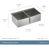 image:imageMoen Luxe Chef 18Gauge Stainless Steel Undermount Apron Front 33 x 22 Single Bowl Workstation Sink Includes Cutting Board Flexible Drying Rack Colander Bottom Sink Grid and Drain GS181050BUXUndermount