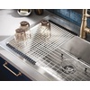 image:imageMoen Luxe Chef 18Gauge Stainless Steel Undermount Apron Front 33 x 22 Single Bowl Workstation Sink Includes Cutting Board Flexible Drying Rack Colander Bottom Sink Grid and Drain GS181050BUXDual Mount