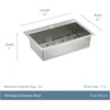 image:imageMoen Luxe Chef 18Gauge Stainless Steel Undermount Apron Front 33 x 22 Single Bowl Workstation Sink Includes Cutting Board Flexible Drying Rack Colander Bottom Sink Grid and Drain GS181050BUXDual Mount