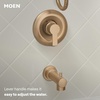 image:imageMoen Meena Matte Black Single Handle Modern Shower Faucet Set with Handshower and Tub Spout for Bathtub Valve Included 82618BLBronzed Gold