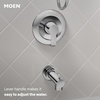 image:imageMoen Meena Matte Black Single Handle Modern Shower Faucet Set with Handshower and Tub Spout for Bathtub Valve Included 82618BLChrome