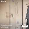 image:imageMoen Meena Matte Black Single Handle Modern Shower Faucet Set with Handshower and Tub Spout for Bathtub Valve Included 82618BLChrome