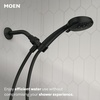 image:imageMoen Meena Matte Black Single Handle Modern Shower Faucet Set with Handshower and Tub Spout for Bathtub Valve Included 82618BLMatte Black