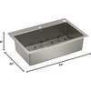 image:imageMoen Prep 18Gauge Stainless Steel Dual Mount Apron Front 33 x 22 x 9 Modern Single Bowl Kitchen Sink with Bottom Grid Included GS181092BSingle Bowl