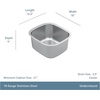 image:imageMoen Prep 18Gauge Stainless Steel Undermount 22 x 18 Single Bowl Kitchen Sink with Rear Drain GS18186BStainless