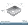 image:imageMoen Prep 18Gauge Stainless Steel Undermount 22 x 18 Single Bowl Kitchen Sink with Rear Drain GS18186BStainless