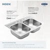 image:imageMoen Prep 18Gauge Stainless Steel Undermount 29 x 18 Double Bowl Kitchen Sink G18288