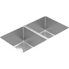 image:imageMoen Prep 18Gauge Stainless Steel Undermount 3175 x 185 x 9 Double Bowl Kitchen Sink with Rear Drains GS18259B