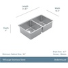 image:imageMoen Prep 18Gauge Stainless Steel Undermount 3175 x 185 x 9 Double Bowl Kitchen Sink with Rear Drains GS18259B
