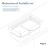 image:imageMoen Prep 18Gauge Stainless Steel Undermount Farmhouse Apron Front 30 x 21 Double Bowl Kitchen Sink G18220