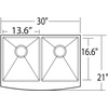image:imageMoen Prep 18Gauge Stainless Steel Undermount Farmhouse Apron Front 30 x 21 Double Bowl Kitchen Sink G18220