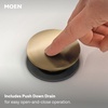 image:imageMoen Revyl Matte Black OneHandle Single Hole Modern Bathroom Sink Faucet with Optional Deckplate and Spring Loaded Drain Assembly 84771BLBronzed Gold