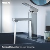 image:imageMoen Revyl Matte Black OneHandle Single Hole Modern Bathroom Sink Faucet with Optional Deckplate and Spring Loaded Drain Assembly 84771BLChrome