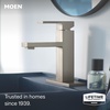 image:imageMoen Revyl Matte Black OneHandle Single Hole Modern Bathroom Sink Faucet with Optional Deckplate and Spring Loaded Drain Assembly 84771BLSpot Resist Nickel