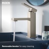 image:imageMoen Revyl Matte Black OneHandle Single Hole Modern Bathroom Sink Faucet with Optional Deckplate and Spring Loaded Drain Assembly 84771BLSpot Resist Nickel
