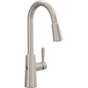 image:imageMoen Riley Pulldown Kitchen Faucet with Power Clean 7402SRS  Pulldown sprayer Power Clean spray Reflex docking system Spot resist stainless Singlehandle controlSpot Resist Stainless