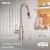 image:imageMoen Riley Pulldown Kitchen Faucet with Power Clean 7402SRS  Pulldown sprayer Power Clean spray Reflex docking system Spot resist stainless Singlehandle controlSpot Resist Stainless