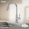 image:imageMoen Riley Pulldown Kitchen Faucet with Power Clean 7402SRS  Pulldown sprayer Power Clean spray Reflex docking system Spot resist stainless Singlehandle controlChrome