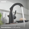 image:imageMoen Sarona Mediterranean Bronze OneHandle Single Hole Rustic Farmhouse Bathroom Sink Faucet with Optional Deckplate 84144BRBMediterranean Bronze