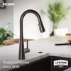 image:imageMoen Sleek Spot Resist Stainless OneHandle SingleHole Pulldown Kitchen Faucet with PowerBoost Technology for Faster Water Flow 7864SRSBlack Stainless