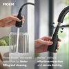 image:imageMoen Sleek Spot Resist Stainless OneHandle SingleHole Pulldown Kitchen Faucet with PowerBoost Technology for Faster Water Flow 7864SRSBlack Stainless