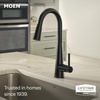 image:imageMoen Sleek Spot Resist Stainless OneHandle SingleHole Pulldown Kitchen Faucet with PowerBoost Technology for Faster Water Flow 7864SRSMatte Black