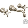 image:imageMoen TS42112ORB Weymouth Cross Handle Wall Mount Bathroom Faucet Trim Valve Required Oil Rubbed BronzeBrushed Gold