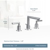 image:imageMoen TS43002BL Arris TwoHandle Modern 8 in Widespread Bathroom Faucet Trim Kit Valve Required Matte BlackChrome