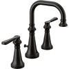 image:imageMoen TS44103 Colinet Traditional TwoHandle Widespread HighArc Bathroom Faucet with Cross Handles Valve Required ChromeMatte Black