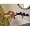 image:imageMoen TS44105BL Colinet Traditional Cross Handle Wall Mount Bathroom Faucet Trim Valve Required Matte BlackMatte Black