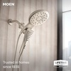image:imageMoen Verso Brushed Gold EightFunction Eco Performance 7 Wide Spray Shower Head and Detachable Handshower Combo with 72 Hose 220C3EPBGBrushed Nickel