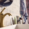 image:imageMoen Voss Chrome OneHandle Single Hole Bathroom Sink Faucet with Optional Deckplate 6903Gold